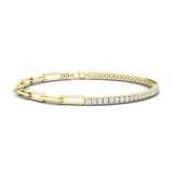 Round Half Tennis Paperclip Bracelet