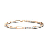 Emerald Half Tennis Paperclip Bracelet