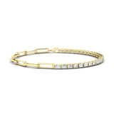 Emerald Half Tennis Paperclip Bracelet