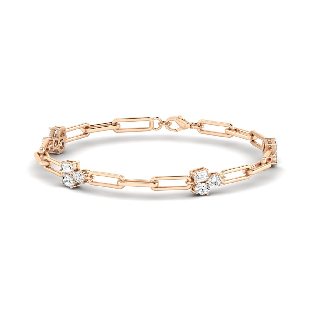 Multi Shape Cluster Paperclip Bracelet