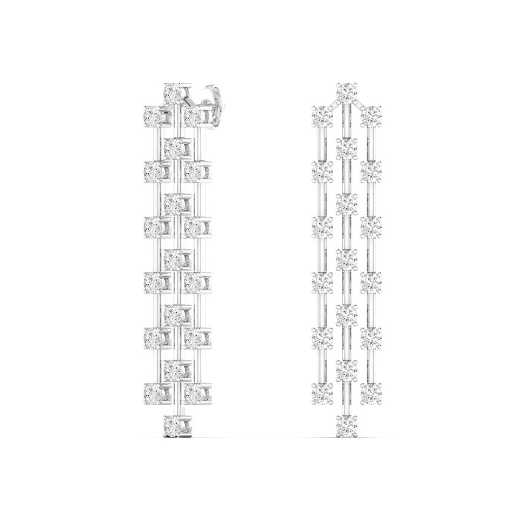 Triple Row Orbit Drop Earrings
