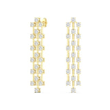 Triple Row Orbit Drop Earrings