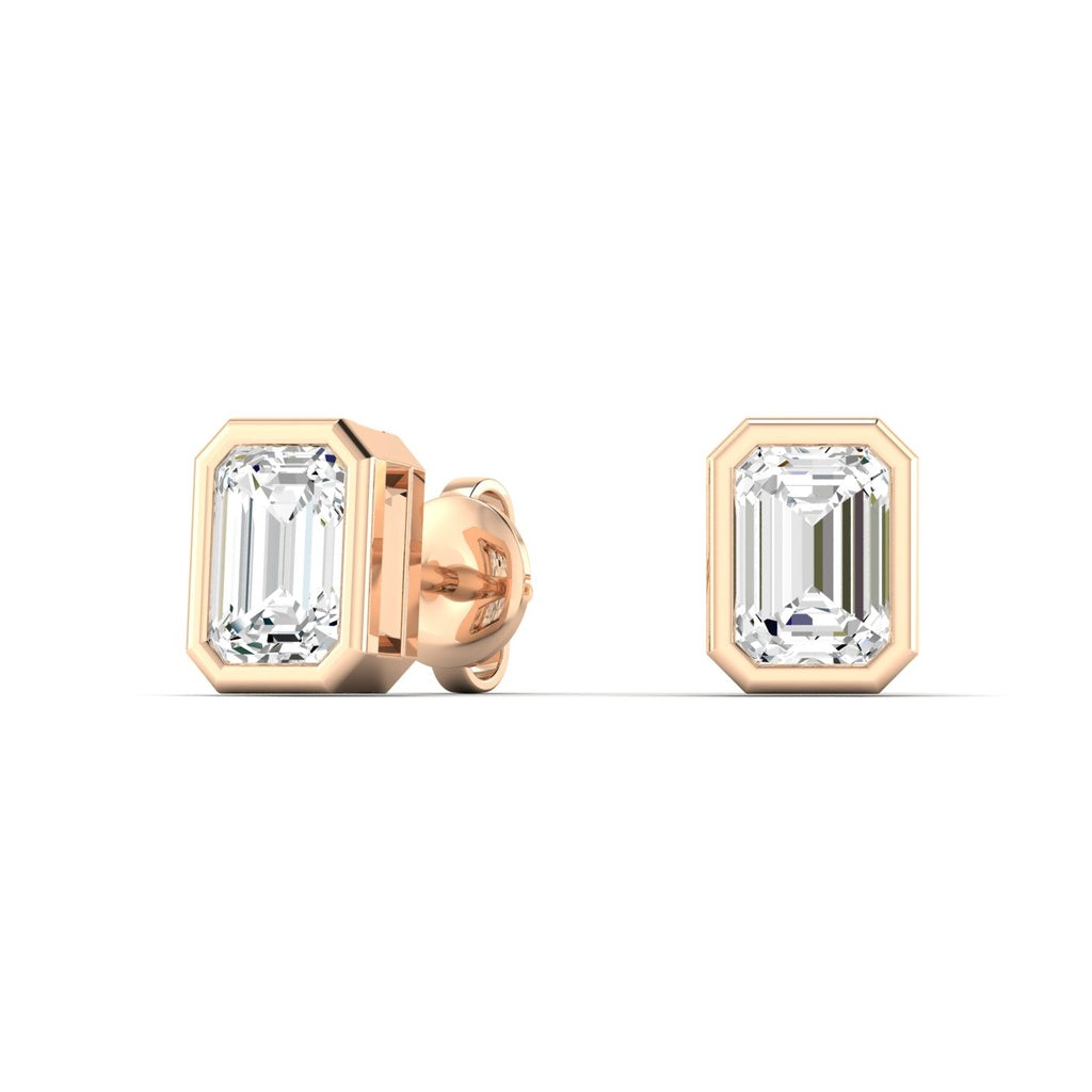 Emerald Bezel Studs