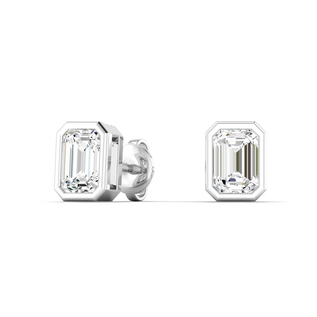 Emerald Bezel Studs