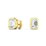 Emerald Bezel Studs