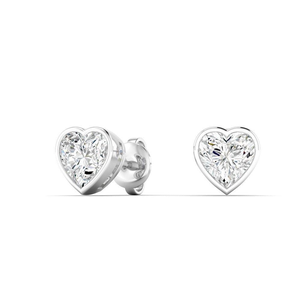 Heart Bezel Studs