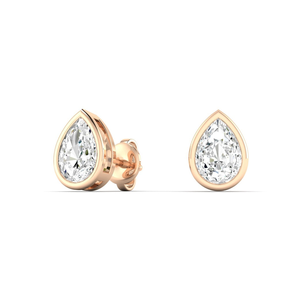 Pear Bezel Studs