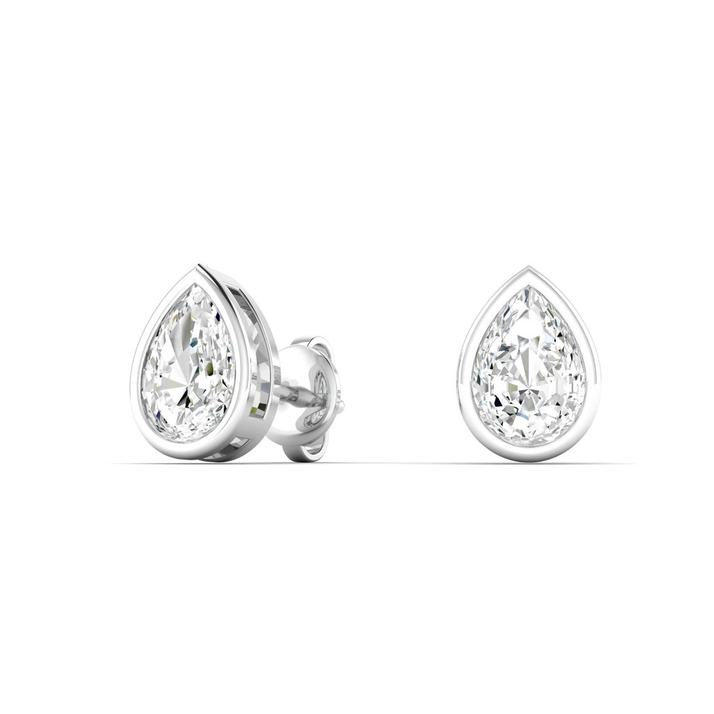 Pear Bezel Studs