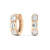 Emerald Bezel Huggies