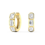 Emerald Bezel Huggies