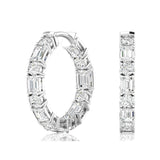 Round and Emerald Hoops 5.00ctw