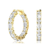 Round and Emerald Hoops 5.00ctw