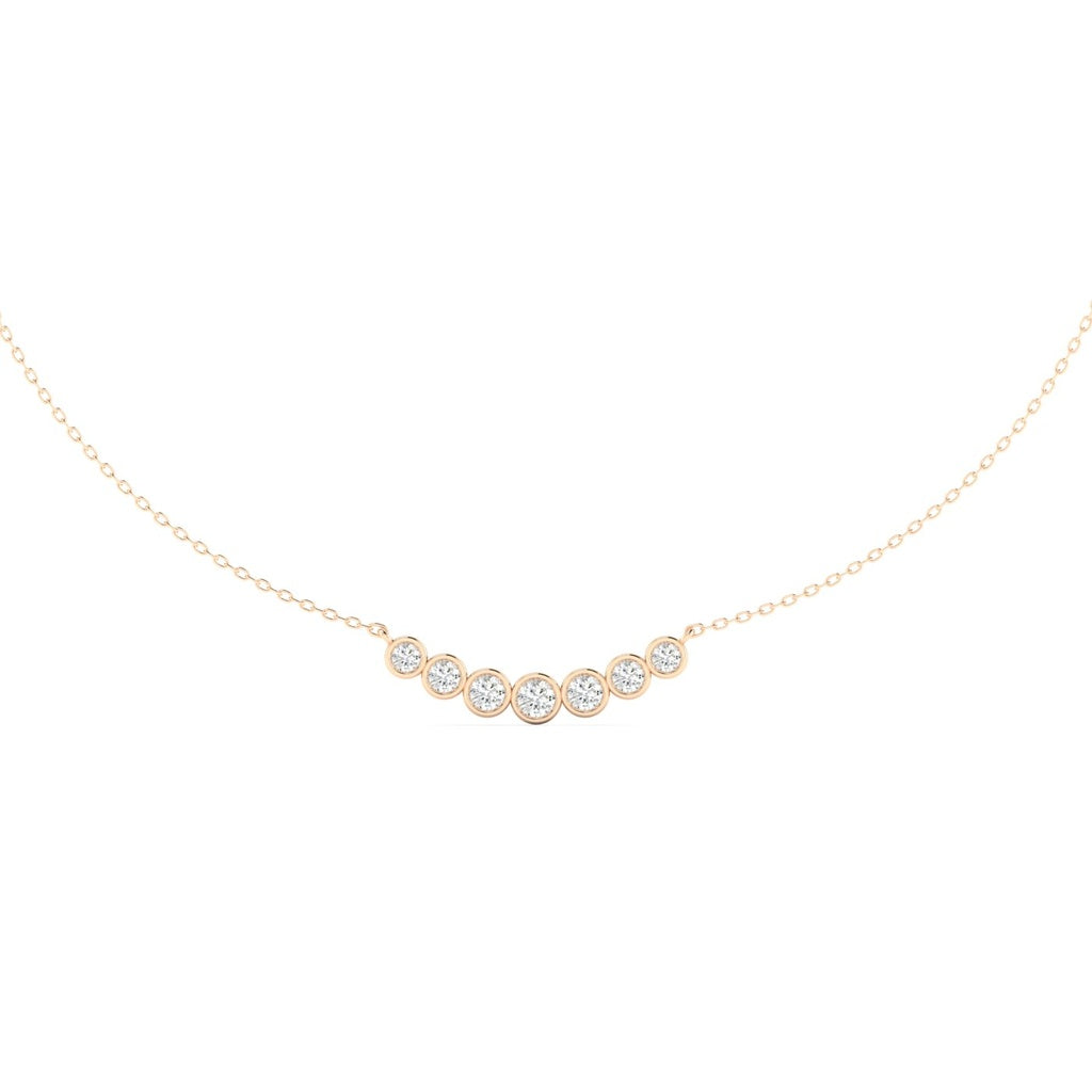 Graduated Bezel Bar Necklace