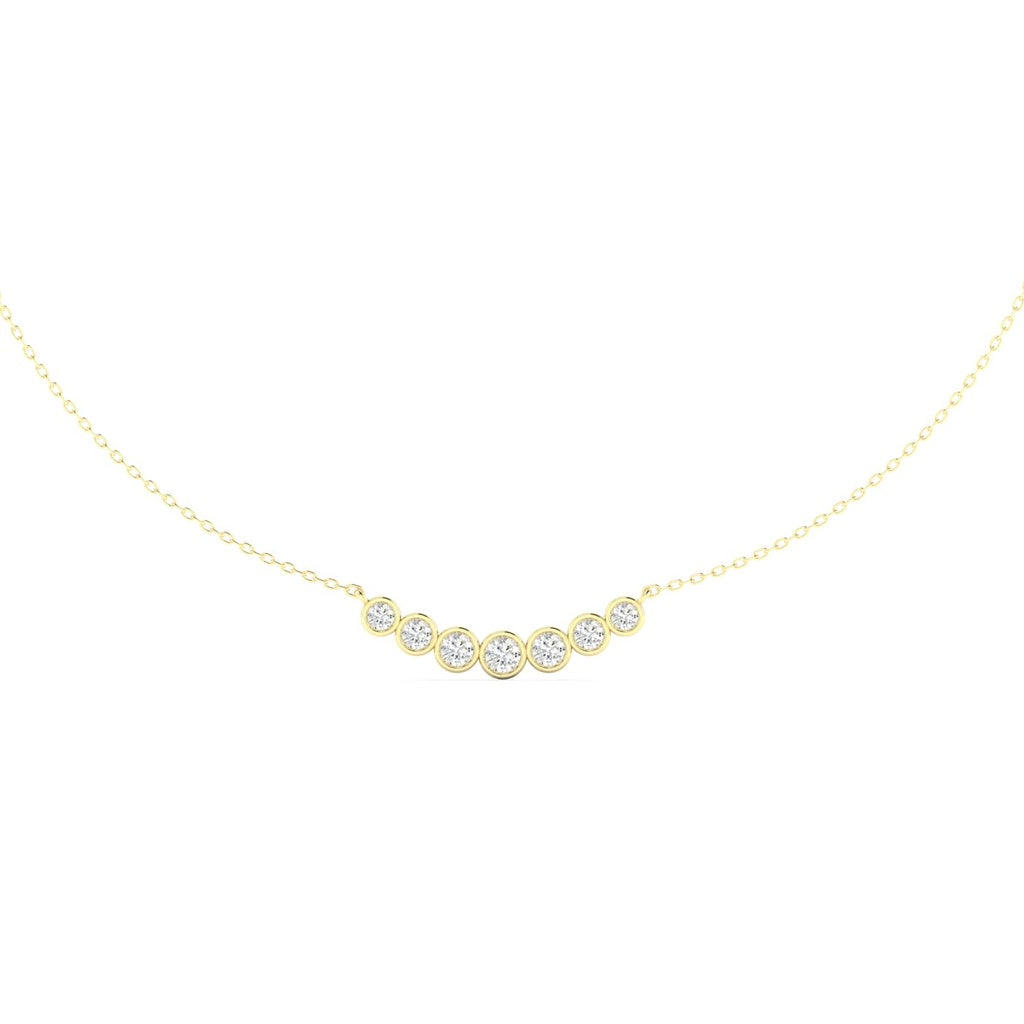 Graduated Bezel Bar Necklace