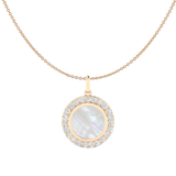 Mother of Pearl Diamond Disc Pendant