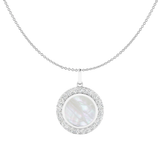 Mother of Pearl Diamond Disc Pendant