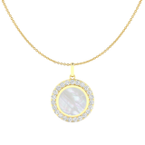 Mother of Pearl Diamond Disc Pendant