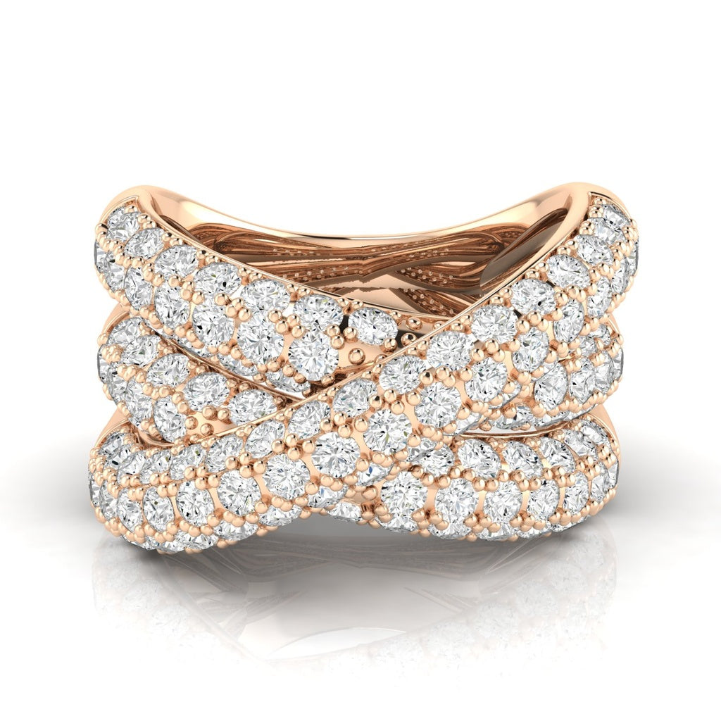 Pave Cross Over Ring 3.50ctw