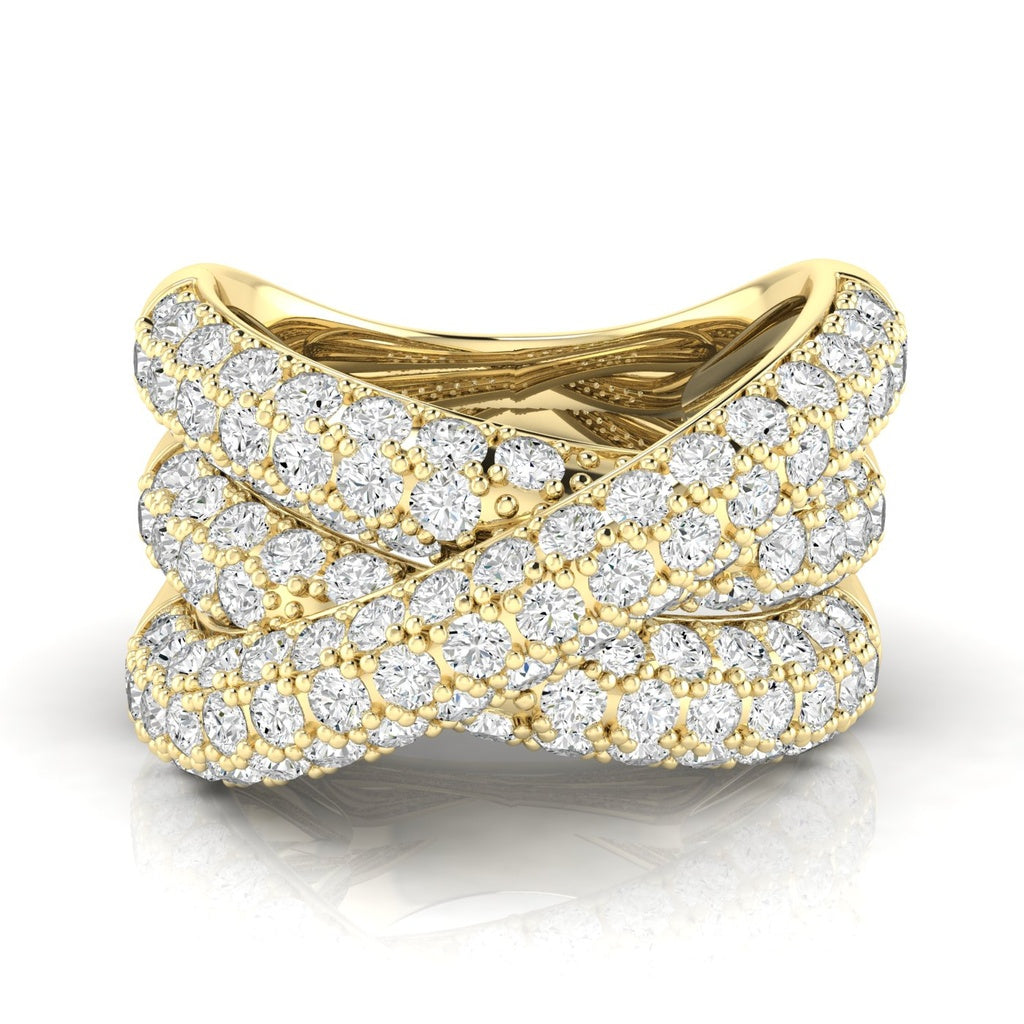 Pave Cross Over Ring 3.50ctw