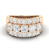 Three Row Round Statement Band 3.00ctw