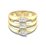 Multi Shape Shield Ring (3 row)