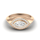 Marquise Bezel Signet Ring .65ctw