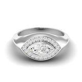 Marquise Bezel Signet Ring .65ctw