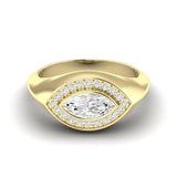 Marquise Bezel Signet Ring .65ctw