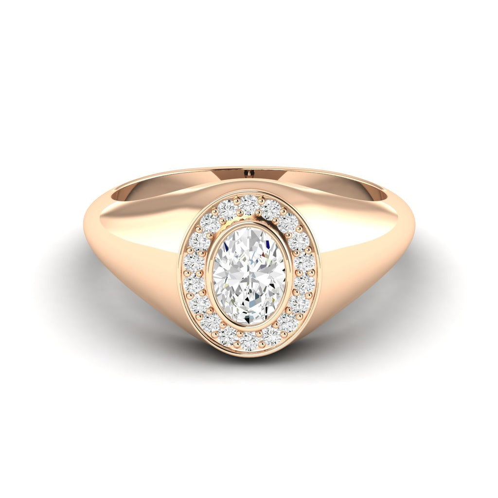 Oval Bezel Signet Ring .65ctw