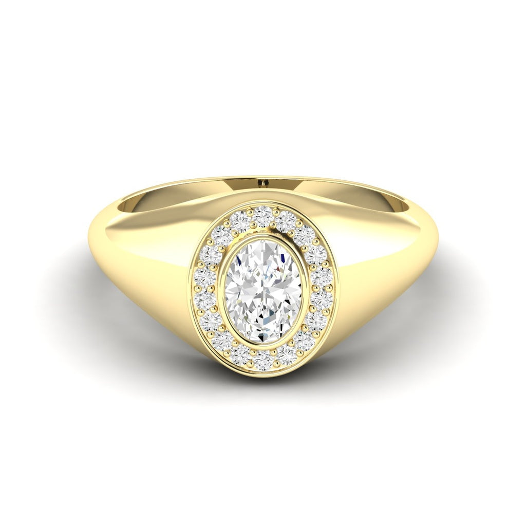 Oval Bezel Signet Ring .65ctw
